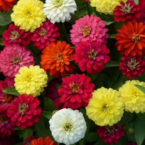 Zinnia Double Zahara Mix